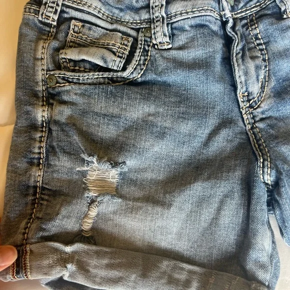 Silver Light Wash Denim Shorts Sam Style size 24 - Picture 3 of 7